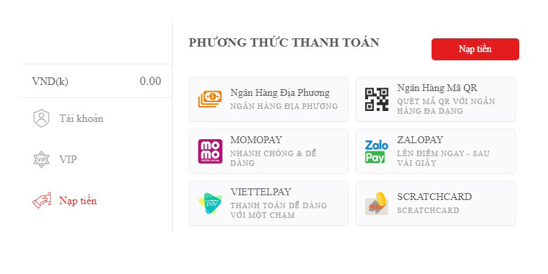 nạp tiền BET88